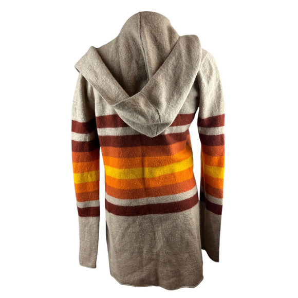 Toad & Co Merino Heartfelt Hoodie Duster Wool Long Open Cardigan Sweater Medium - Picture 10 of 14